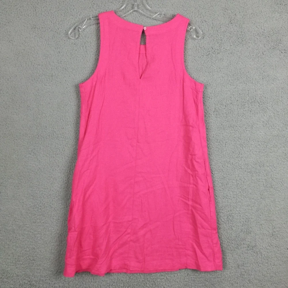 A New Day Womens Shift Dress Linen Blend‎ Mini Pink Above Knee Sleeveless XS